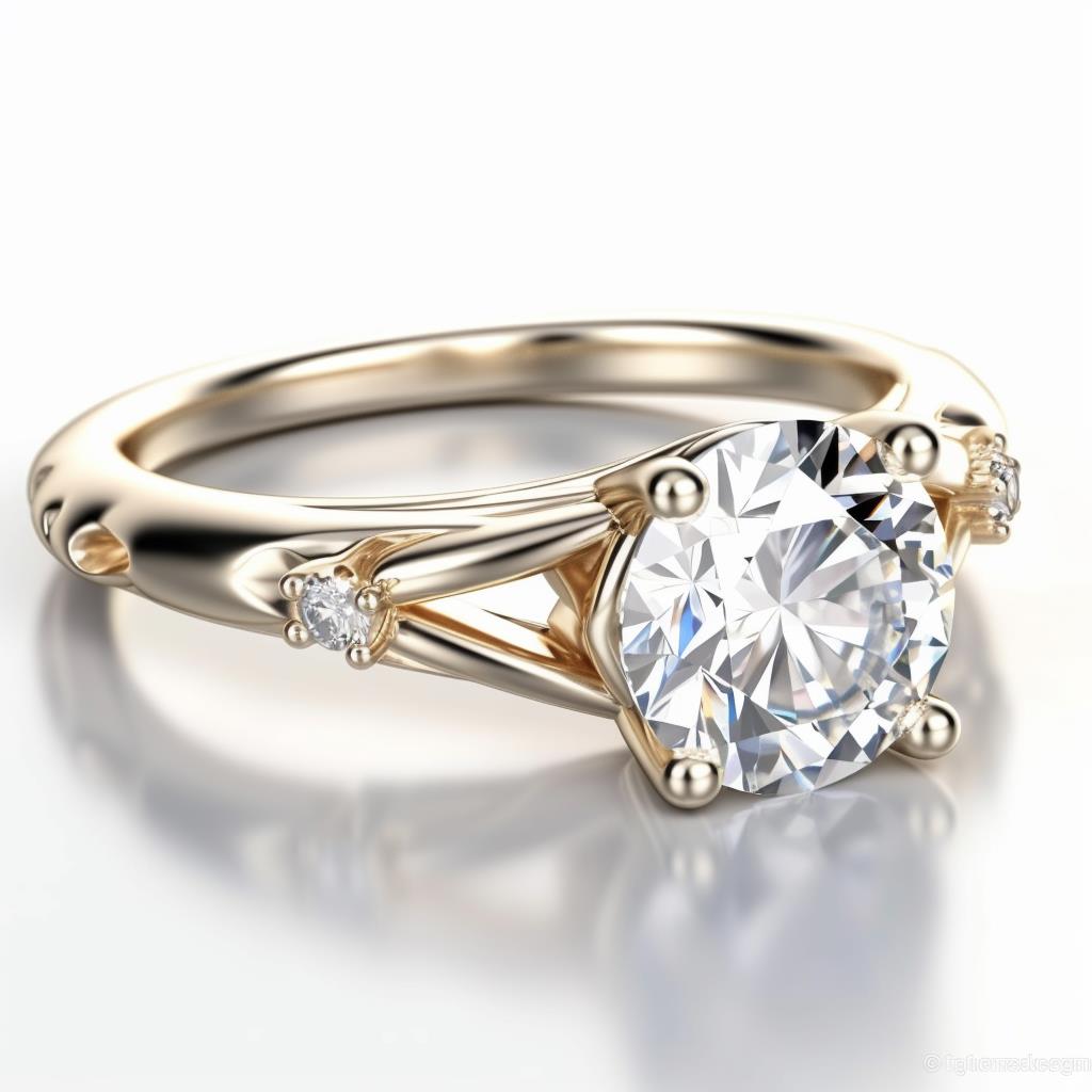 Diamond semi split shank engagement ring Selene