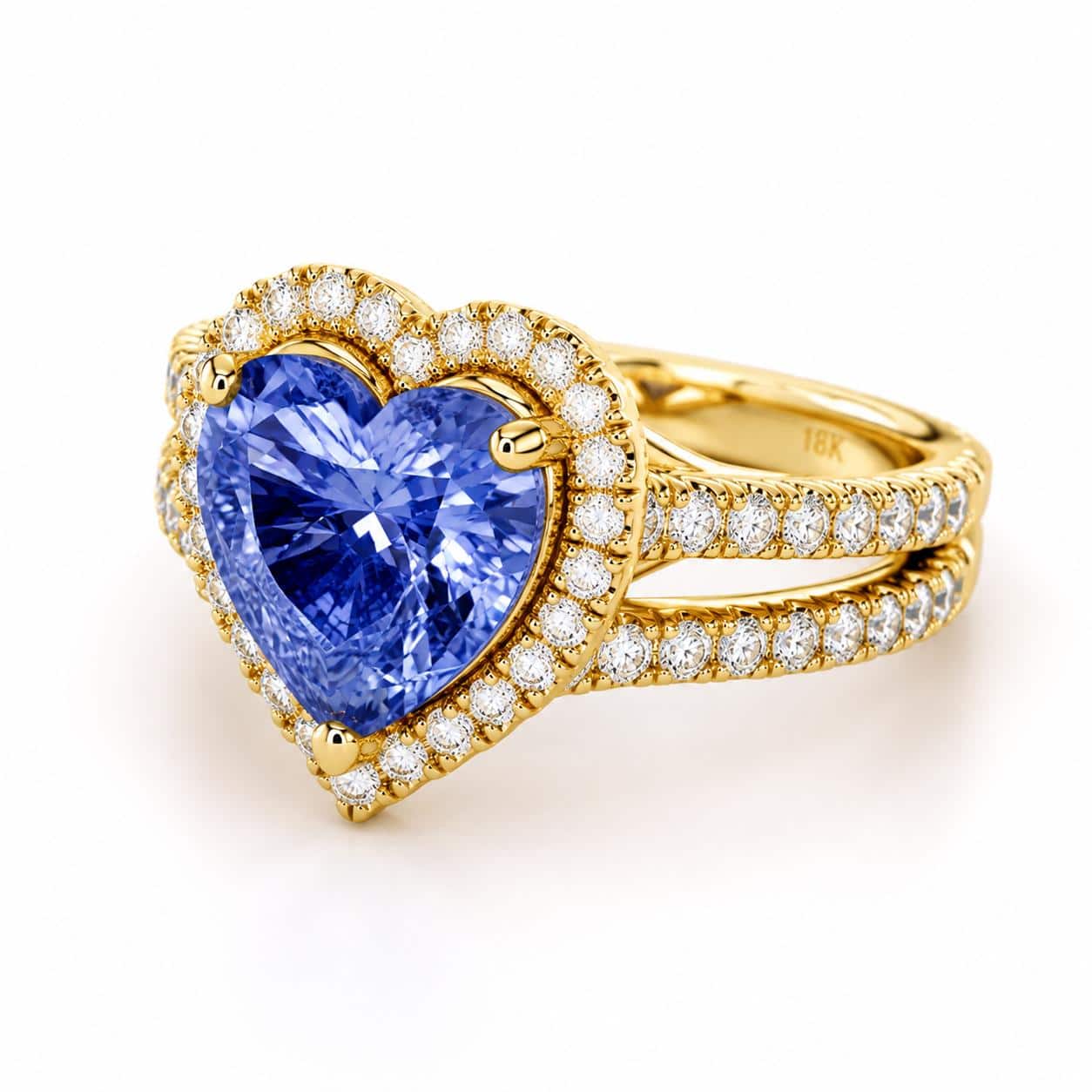 Heart Shaped Sapphire Engagement Ring 1.1ct Hertra_image3