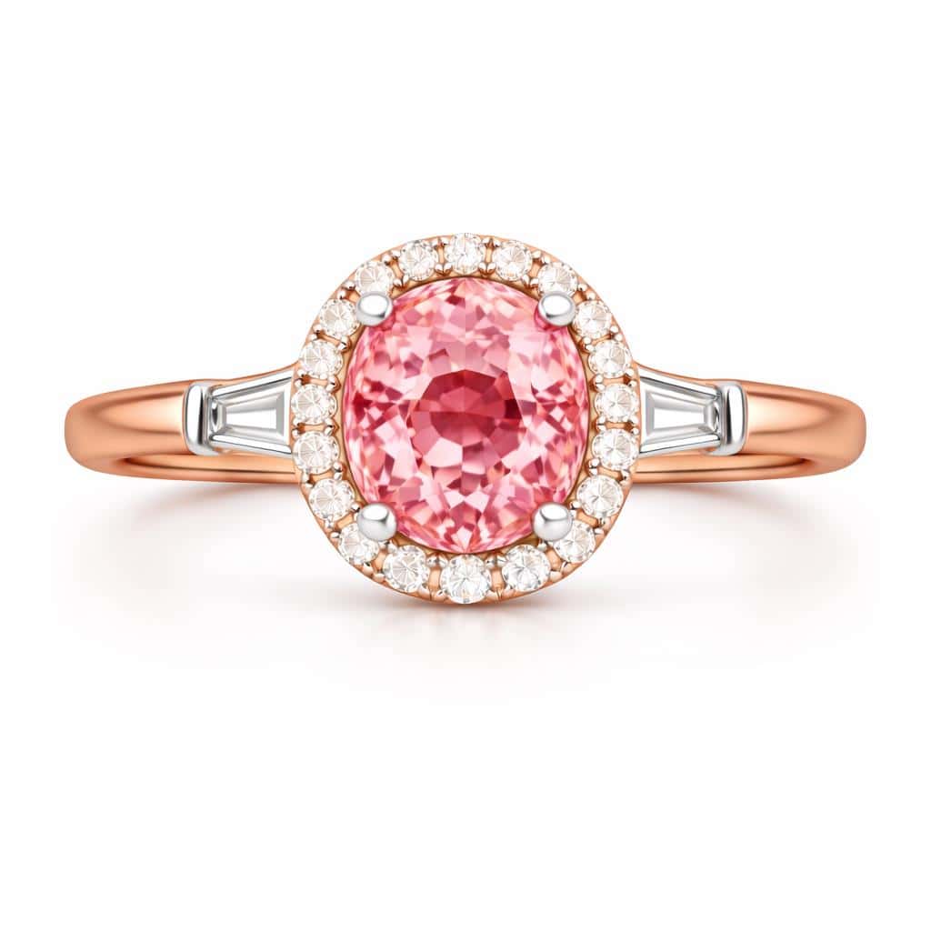 Natural Padparadscha Sapphire Oval 0.61ct Pink Orangy Pink SriLanka Unheated – SereneGlow_image1