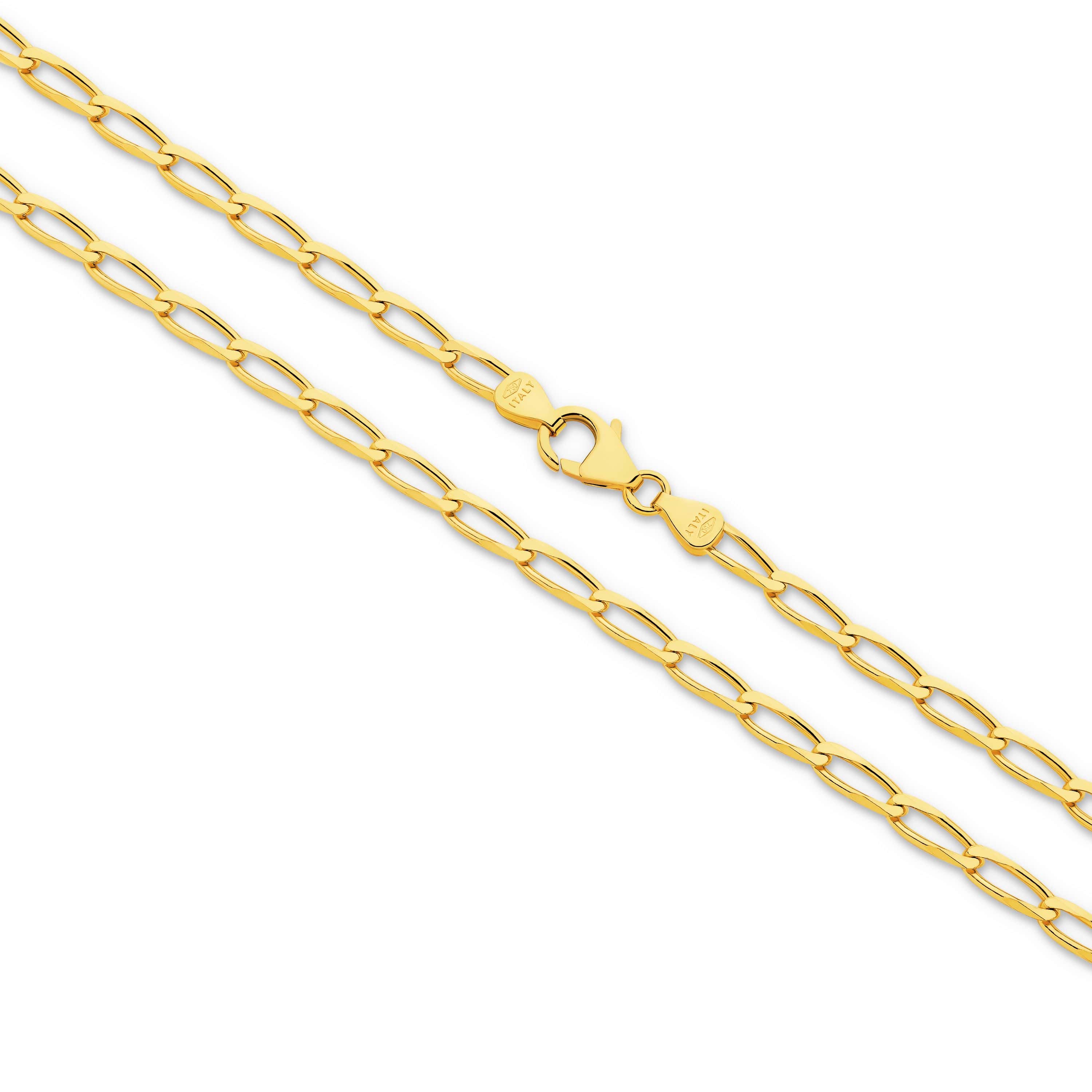 Flat Curb Long 3.56mm 9K Yellow Gold Chain_image1