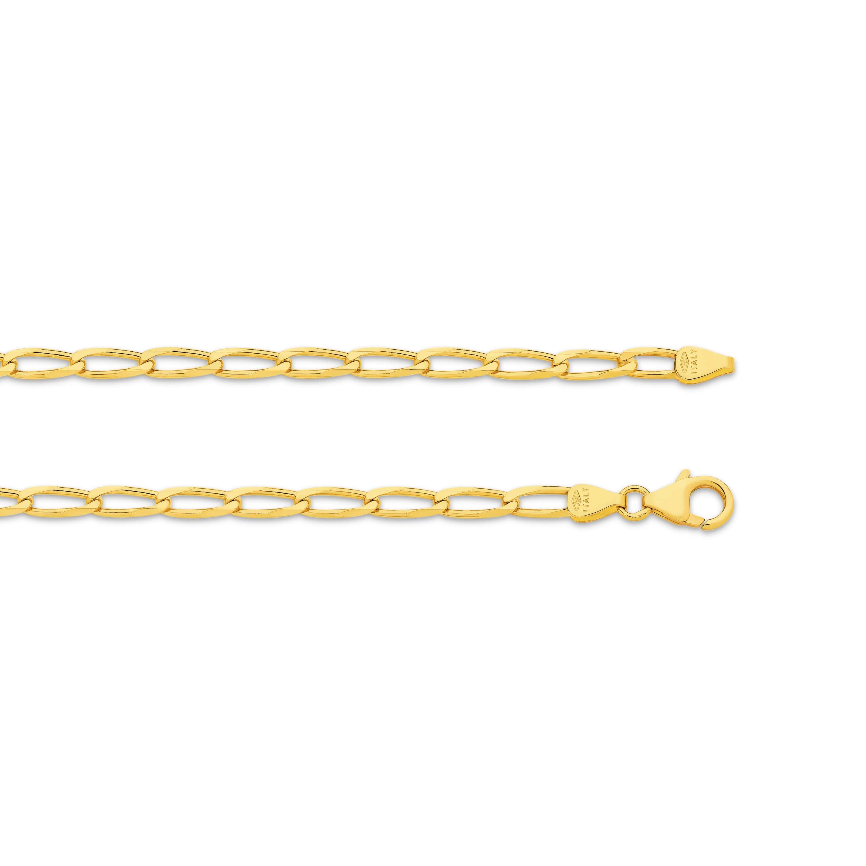 Flat Curb Long 3.56mm 9K Yellow Gold Chain_image2