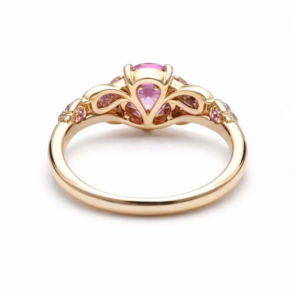 Sapphire Engagement Ring with 0.7ct Round Pink Sapphire_image3