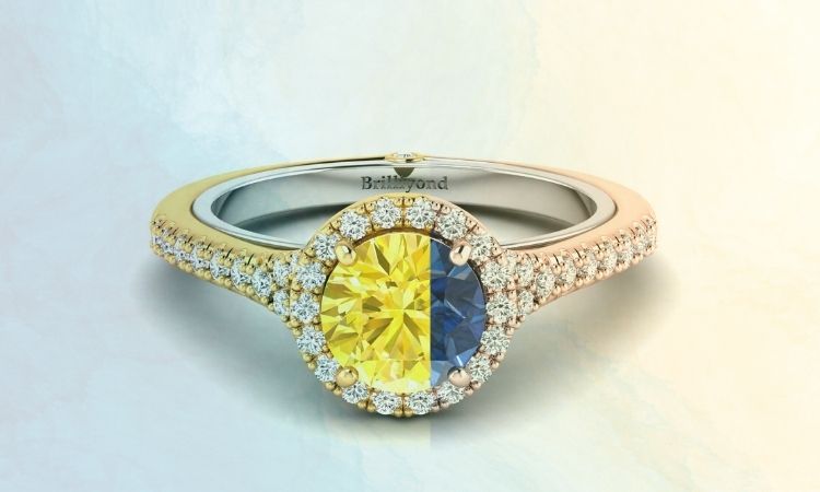 halo engagement ring cad rendering