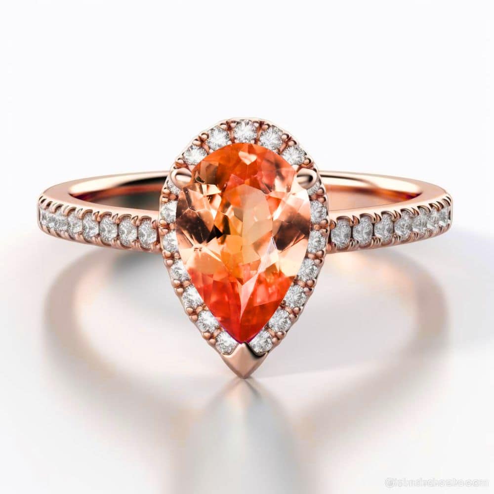 Padparadscha Sapphire Engagement Rings