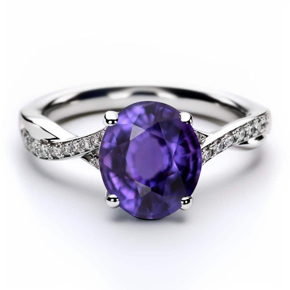 Violet Sapphire Engagement Rings