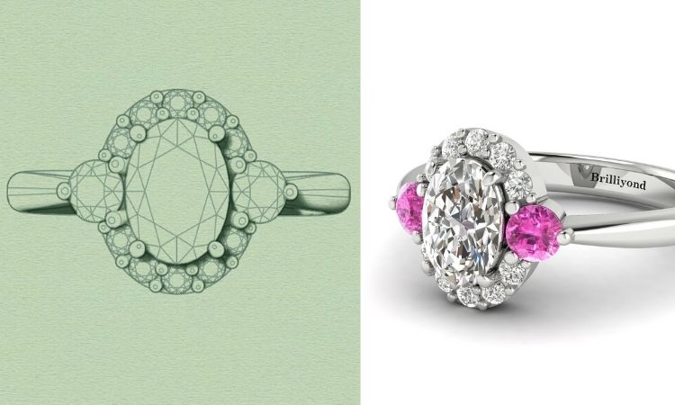 Colour Accented Engagement Rings