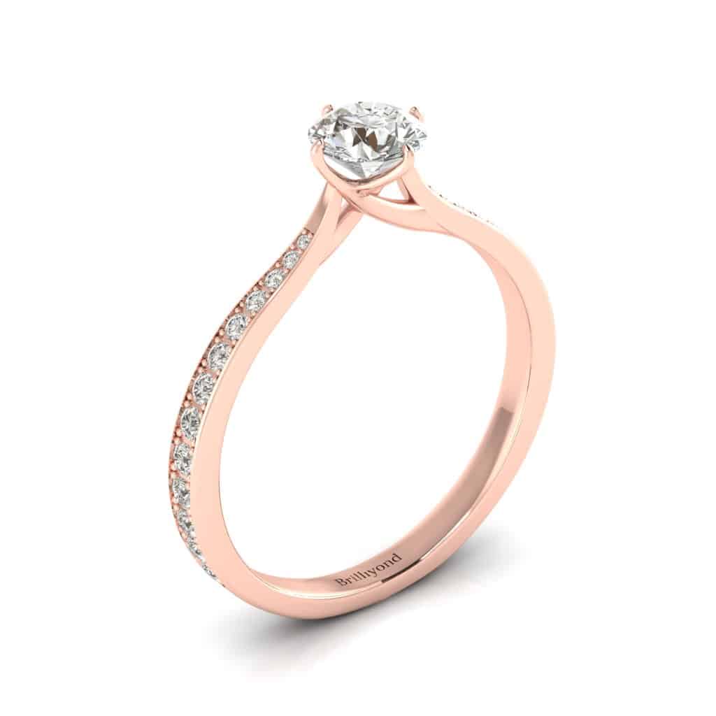 Unique Engagement Ring Freesia Rose Gold