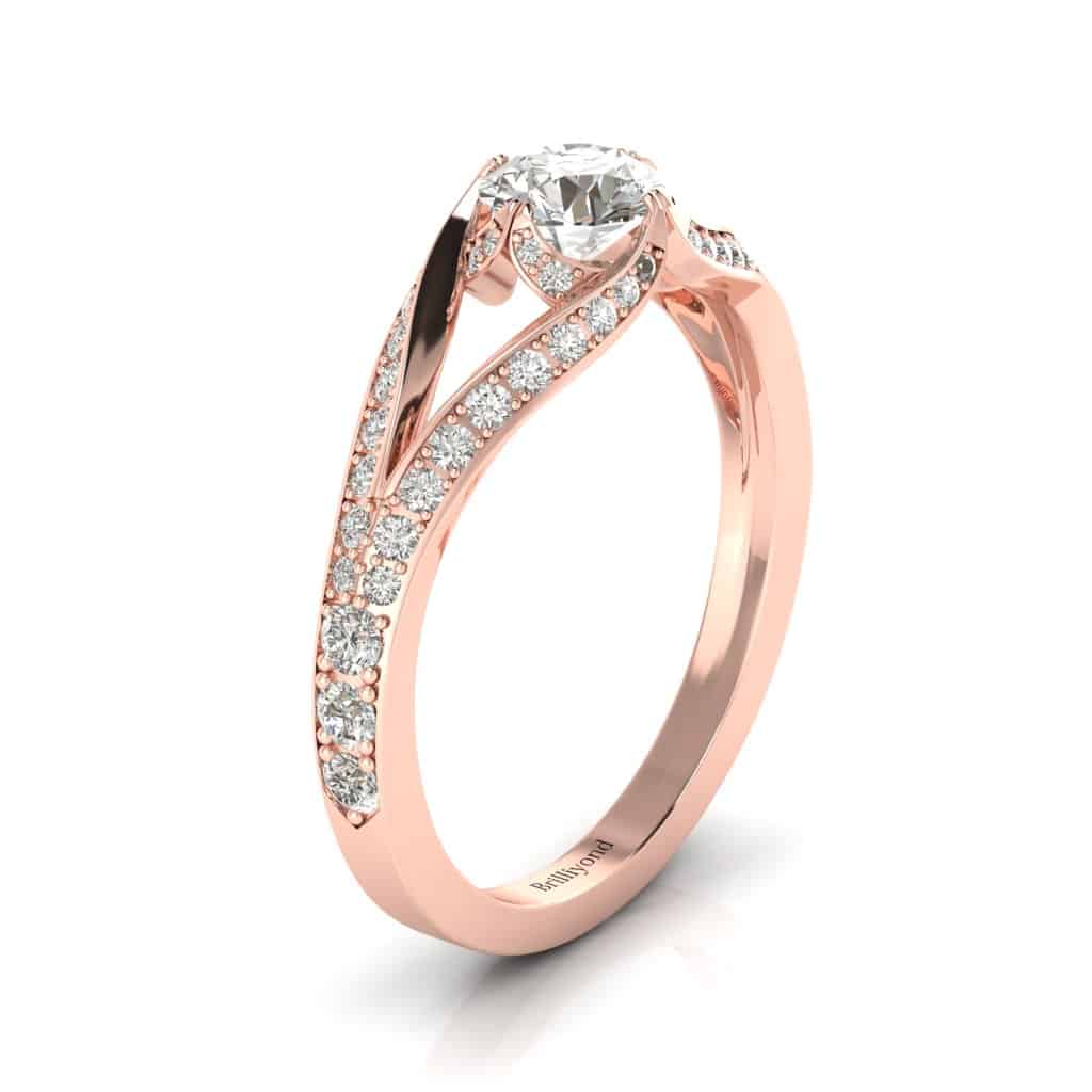 Unique Engagement Ring Peony Rose Gold