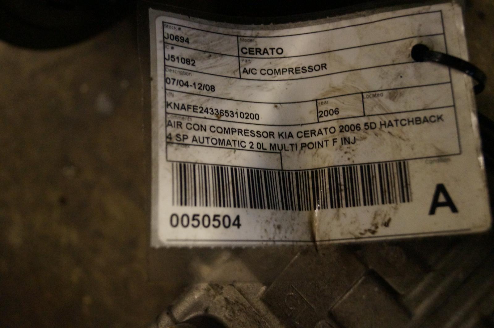 View Auto part A/C Compressor Kia Cerato 2006