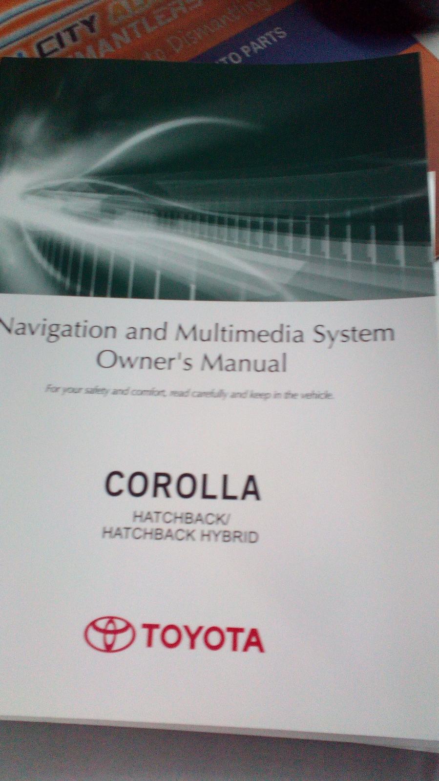 View Auto part Owners Handbook Toyota Corolla 2017