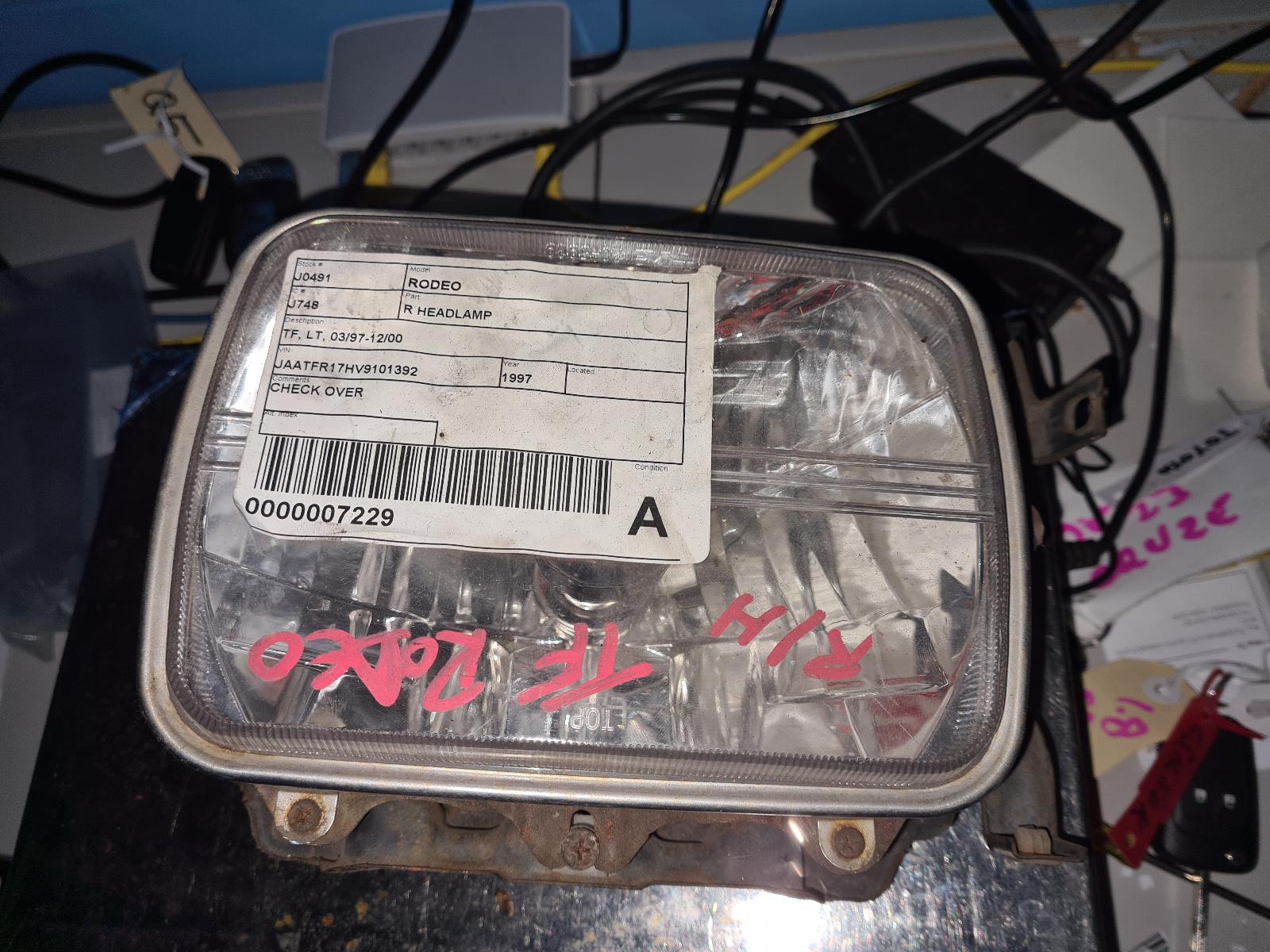 1997 Holden Rodeo Right Headlamp View Auto part Right Headlamp Holden Rodeo 1997