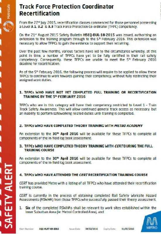 MTM Safeworking Rail Industry Worker Business Rules