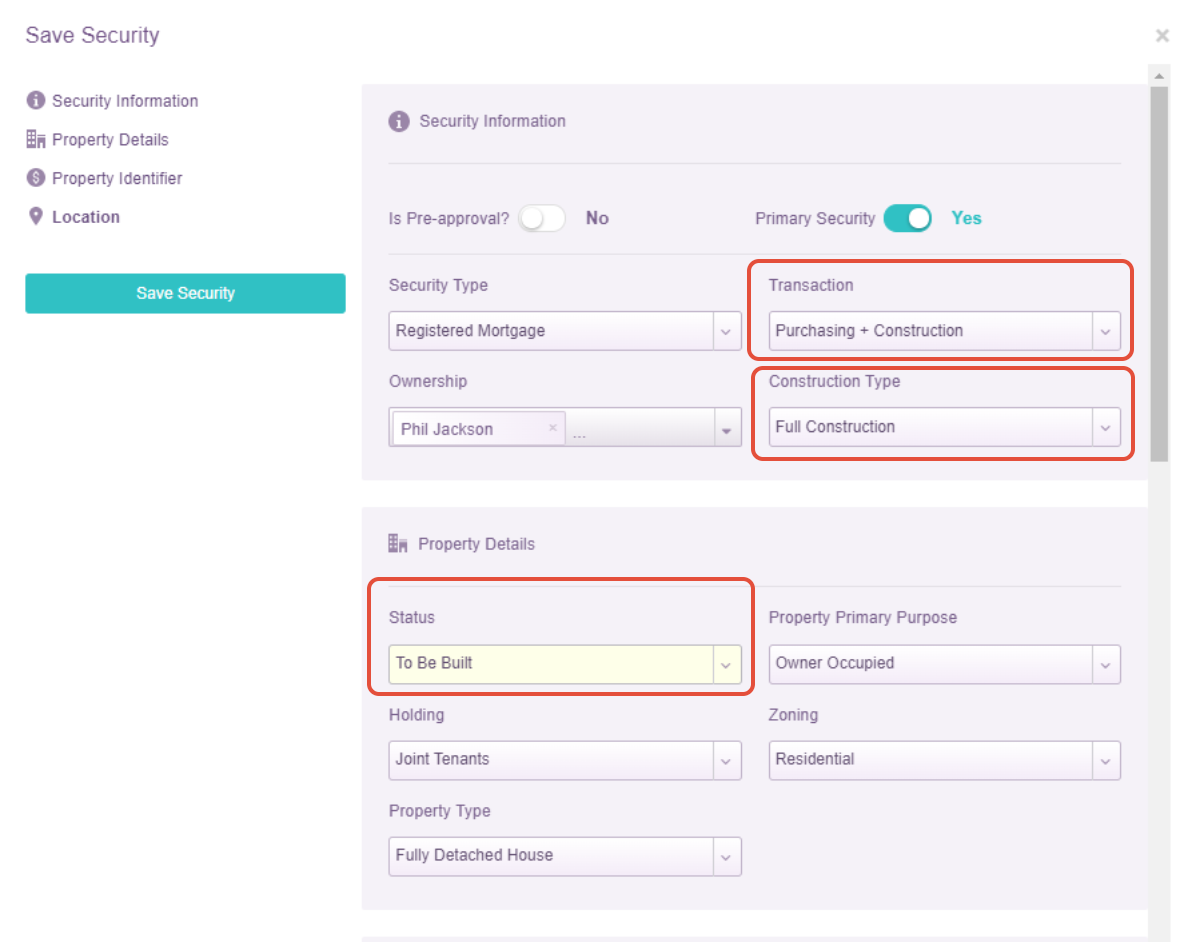 How to create a construction loan when the vacant land is already settled LMG Help Centre
