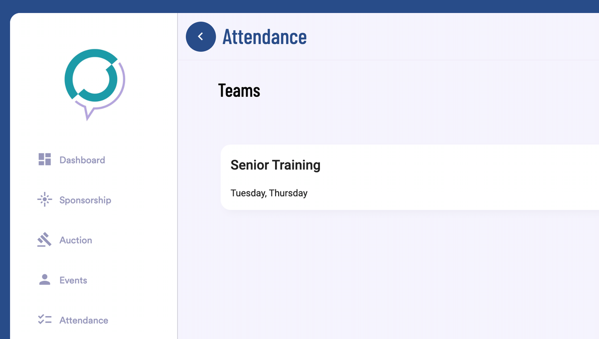 You are taken to the Attendance Home Page