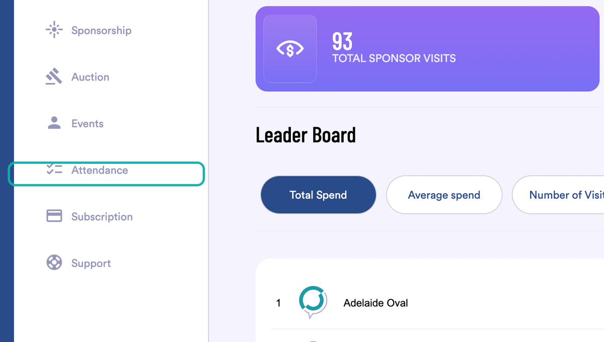 From the Dashboard Click Attendance on the menu.