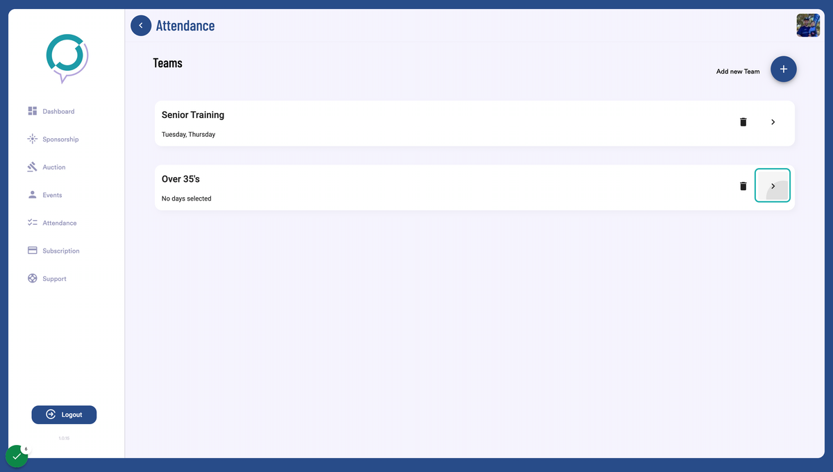 Select the newly created Attendance Group