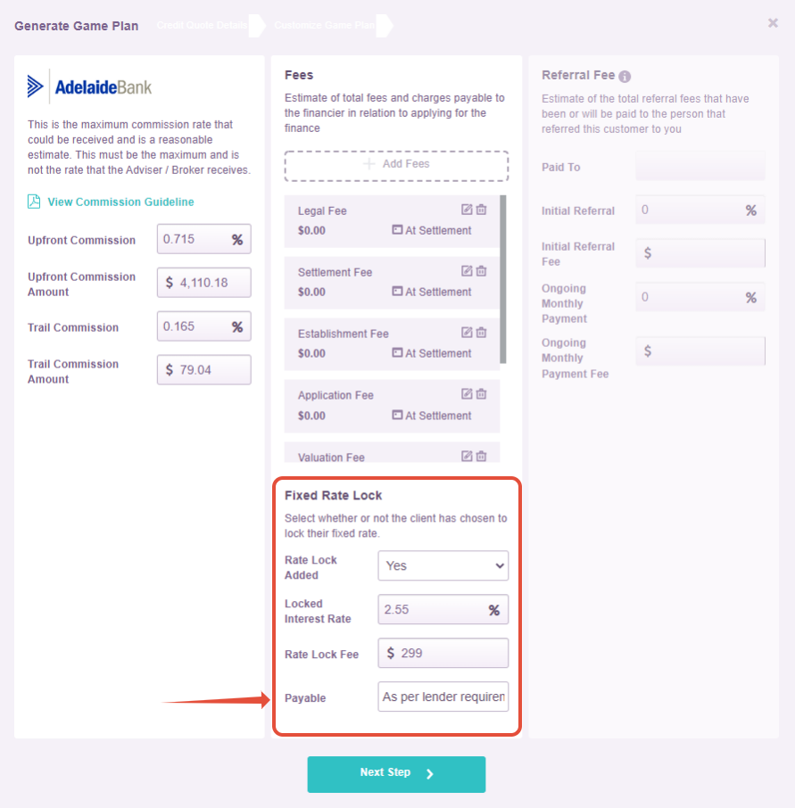 How to create a Fixed Rate Lock Game Plan LMG Help Centre