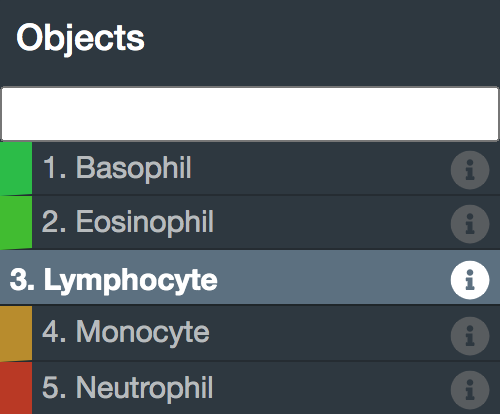 Object class list