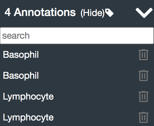 Annotation list