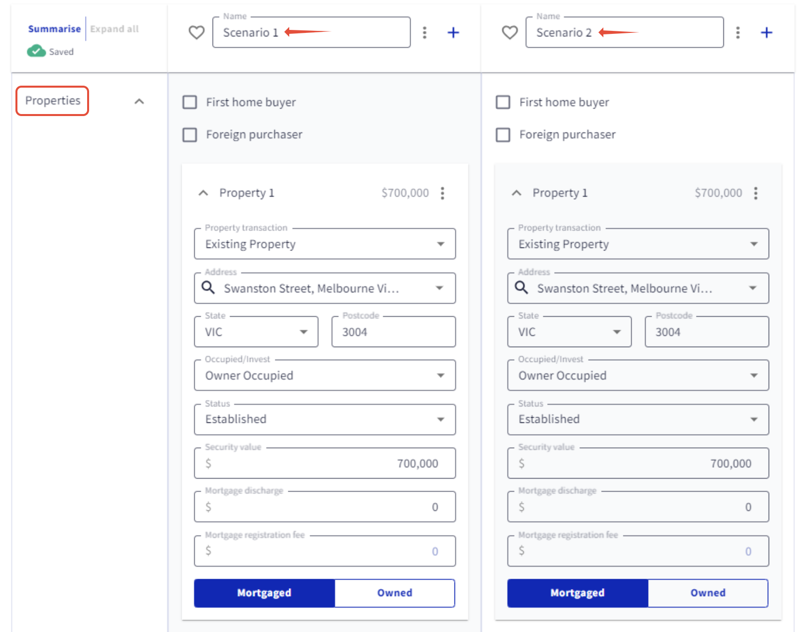 Discount rate comparisons using the Model feature in Scenario Builder ...