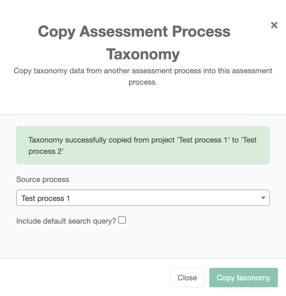 Copy taxonomy results