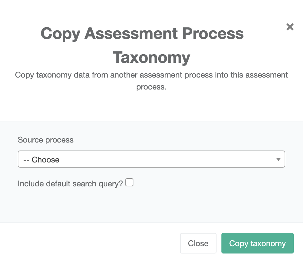 Copy taxonomy dialog
