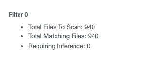 Filter summary panel