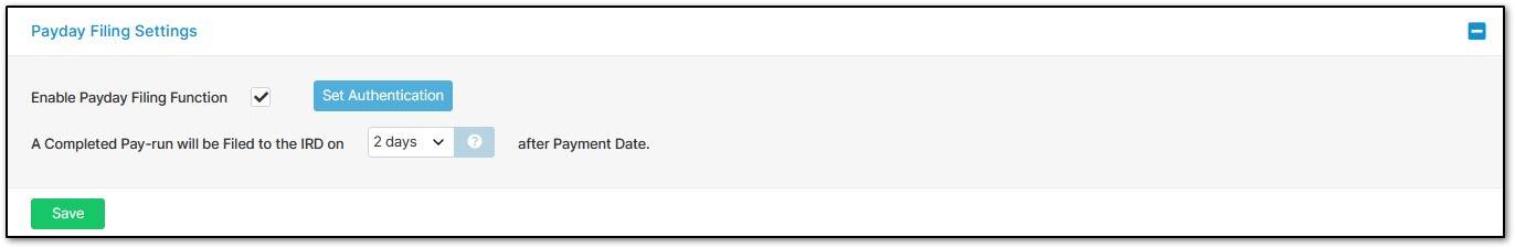 Payday Filing Screenshot