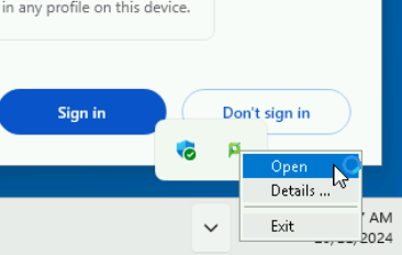 on this Sign in Don't sign in Open Details AM 24 