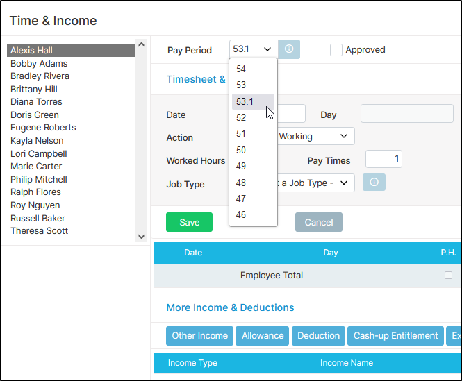 Processing One-Off Pay Period