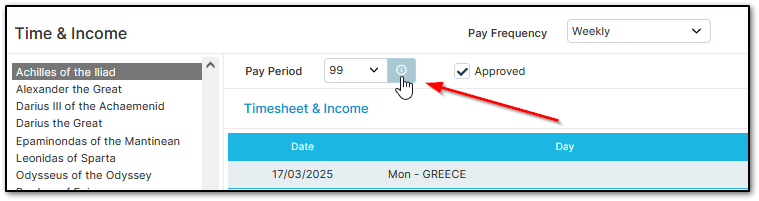 Selecting Pay Period Information