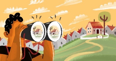 Person with binoculars illustration