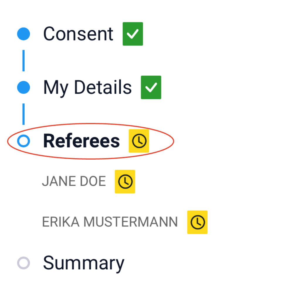 Referees menu on desktop