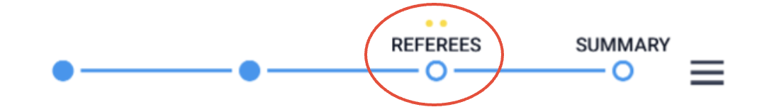 Referees menu on mobile