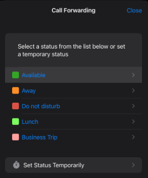 Changing the Status via iOS Mobile App