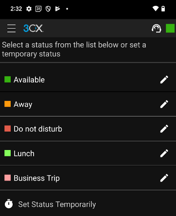 Status Features in Android App