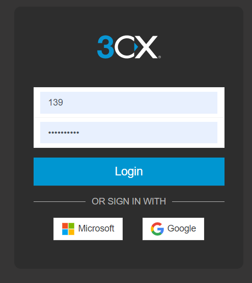 3CX Web Client Login Options