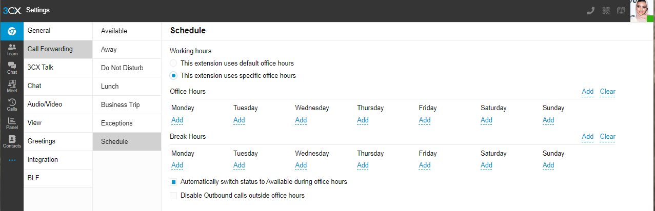 Scheduling Working Hours