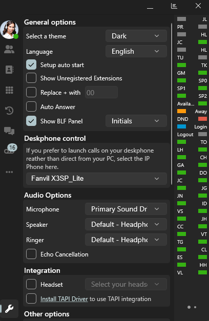 Controlling Deskphone via Windows Softphone