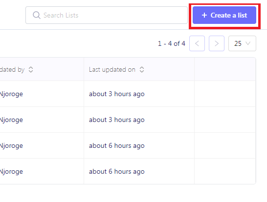 Creating a List on ZEPIC