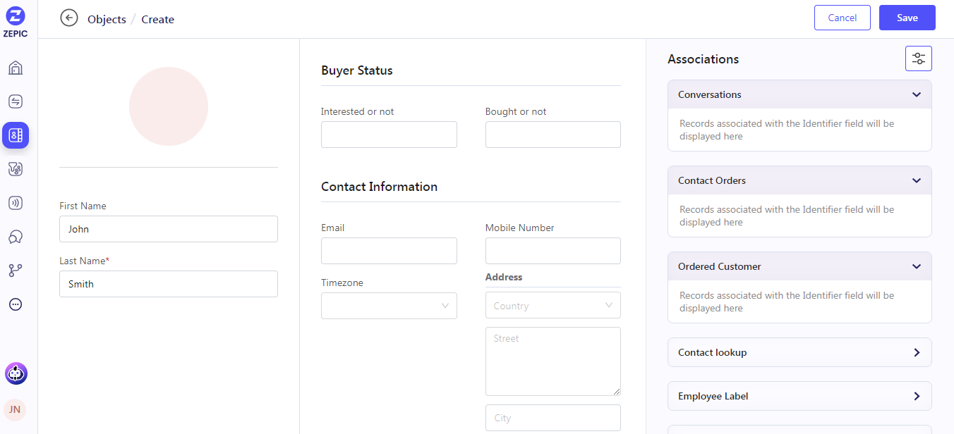 Creating Records Manually on ZEPIC