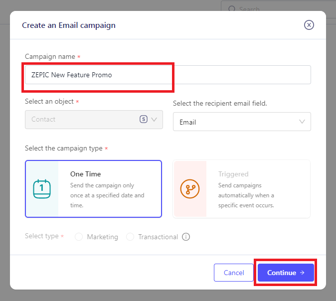 Naming Your Email Campaign on ZEPIC