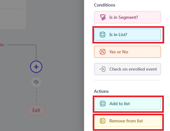  List Based Actions and Conditions