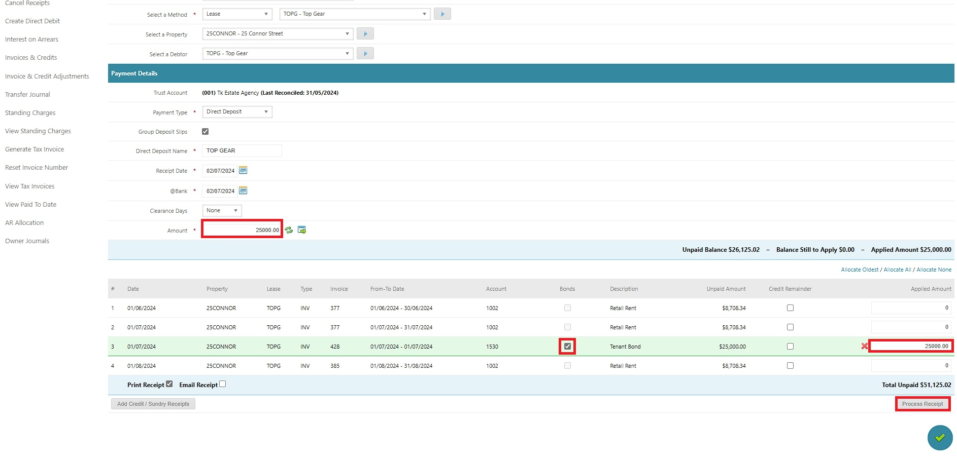 Rex Inoice Invoice and Receipt Bond : Rex Cirrus8 Knowledge Base
