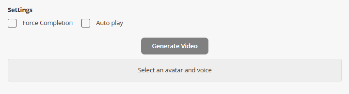Force Completion and Auto Play settings