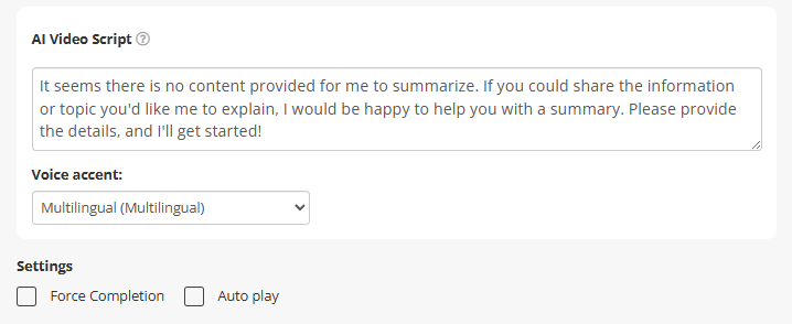 AI Video script editor