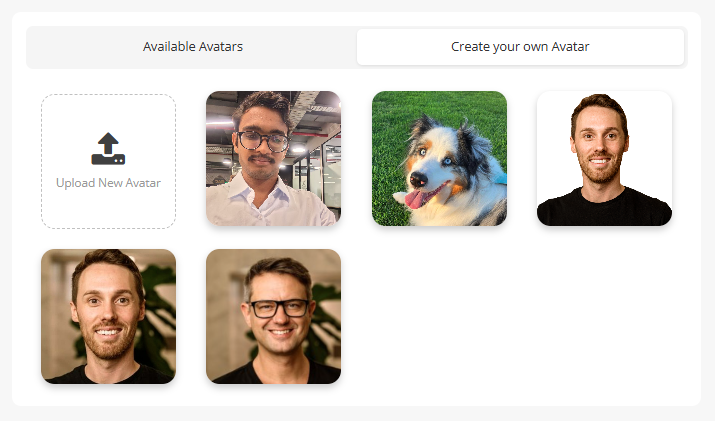 Create your own avatar option