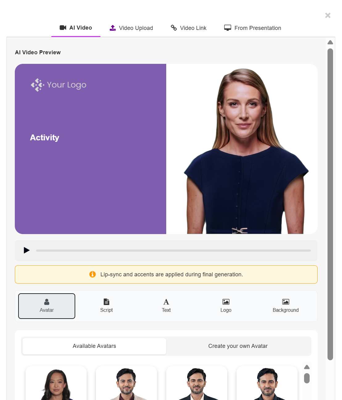 Available Avatars library