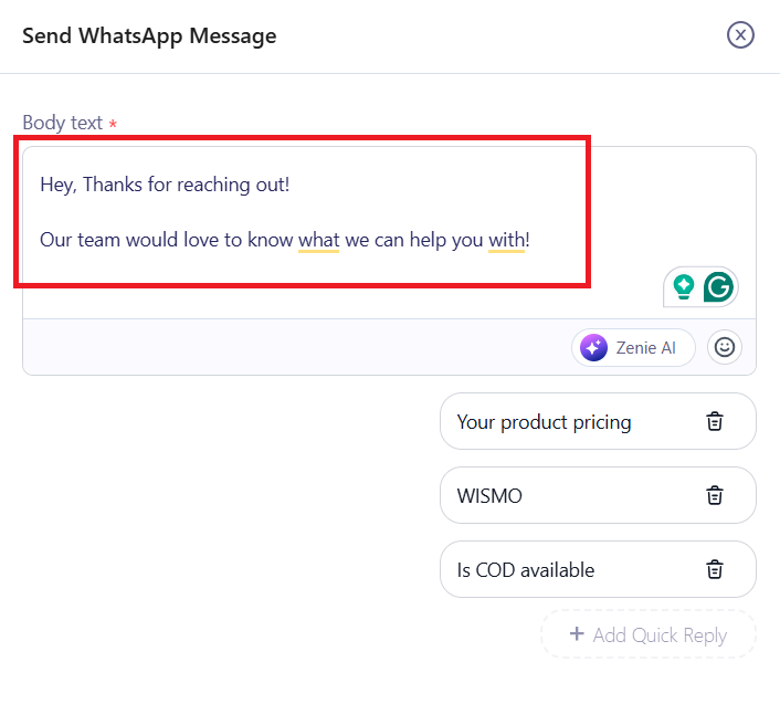 Automated messages using WhatsApp Chatbots