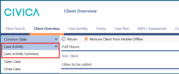 A screenshot of a client overview 
AI-generated content may be incorrect.